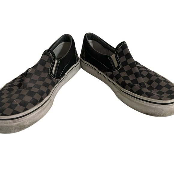 Vans Off The Wall Checkerboard Slip On Mens 10.5 Sneakers Black Gray - Picture 11 of 15